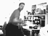 Rusty from CSC, breakdancing at work (fig. 1)